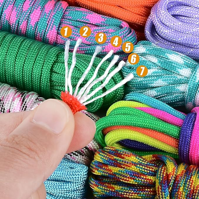 WEREWOLVES 80 Colors Paracord Cord, 550 Paracord Bracelet Crafting Combo Kits with Instruction - Multifunction Paracord Ropes, 10 Feet Each Parachute Cord for DIY Manual Braiding Supplies