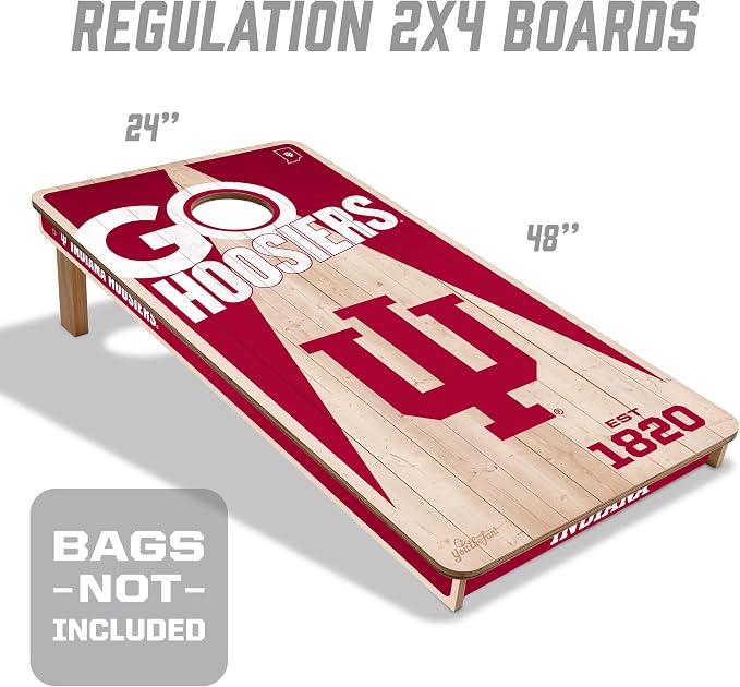YouTheFan NCAA 2’ x 4’ Professional Wood Cornhole Game