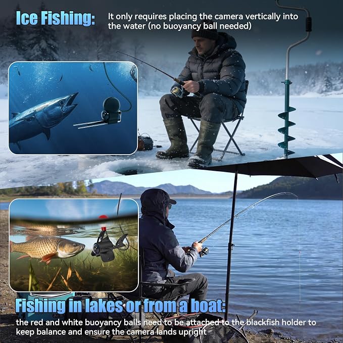 Underwater Fishing Camera Upgraded 5" Camera for Fishing with Infrared Night Vision,1080P HD Monitor,100ft Cable,Ice Fishing Accessory with Carrying Case for Ice,River,Lake,Boat,Kayak,Fishing Farming