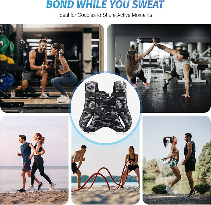 ZELUS Weighted Vest, 6lb/8lb/12lb/16lb/20lb/25lb/30lb Weight Vest with Reflective Stripe for Workout, Strength Training, Running, Fitness, Muscle Building, Weight Loss, Weightlifting