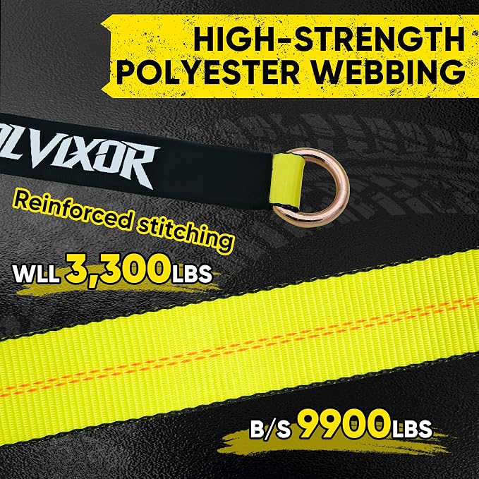 4 Pack Car Tie Down Straps for Trailers - 2" x 96" - 9900LBS Break Strength - Heavy Duty Tire Ratchet Straps with Flat Hooks for Hauling UTV, SUV, Truck, Any Cars