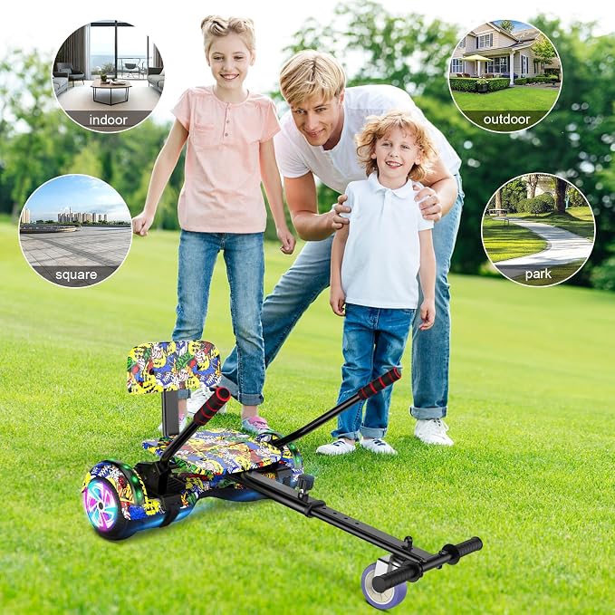 LIEAGLE Hoverboard, 6.5" Self Balancing Scooter Hover Board with Bluetooth Wheels LED Lights for Kids Adults