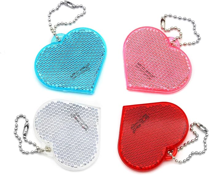 4Pcs Safety Reflector - Stylish Reflective Gear for Jackets, Bags, Purses, Backpacks, Strollers and Wheelchairs