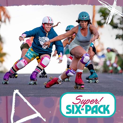 187 Killer Pads Six Pack Pad Set, Protective Gear for Elbows, Knees, and Wrists - Ideal for Skateboarding, Roller Skating, and Inline Skating