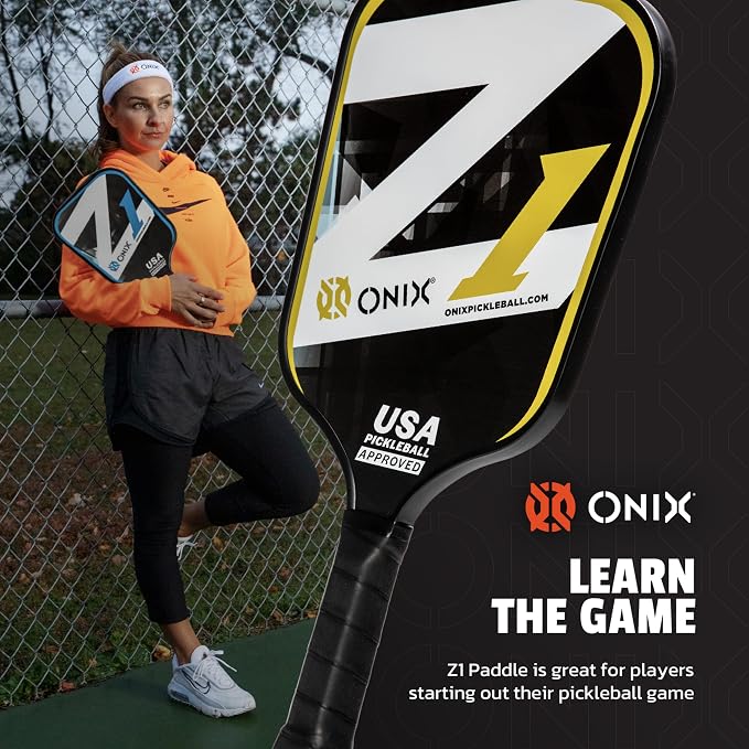 Onix Graphite Z5 Carbon Fiber Pickleball Paddle with Wide-Body Shape, Honeycomb Core & Graphite Face