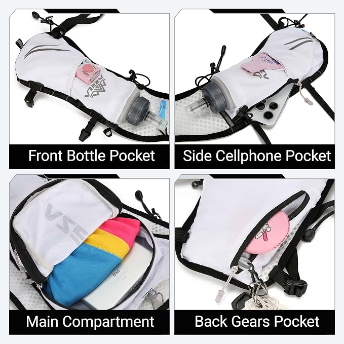 Lightweight Hydration Vest Backpack for Running Cycling Hiking, Water Bladder Pack for Outdoor Sports