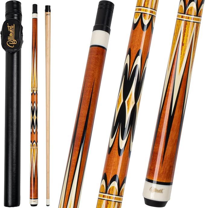 Billmart Pool Cue Stick, Low Deflection Shaft Billiard Cue Sticks with Hard Case, Pool Table Sticks Queue, 19-21 oz Pool Que