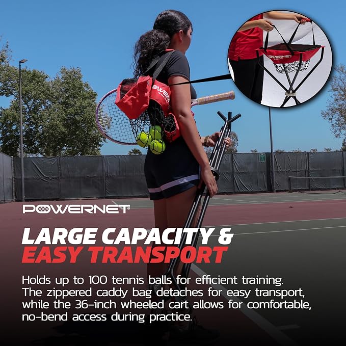 PowerNet Baseball Softball Portable Ball Caddy, Holds Bucket of Baseballs, Softballs, Tennis Balls, Use During Batting Practice Training and Drills