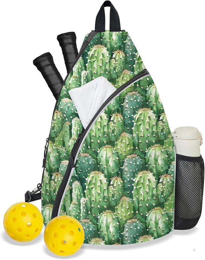 Pickleball Bag for Women Men Adjustable Crossbody Sling Backpack Hold Paddle Accessories