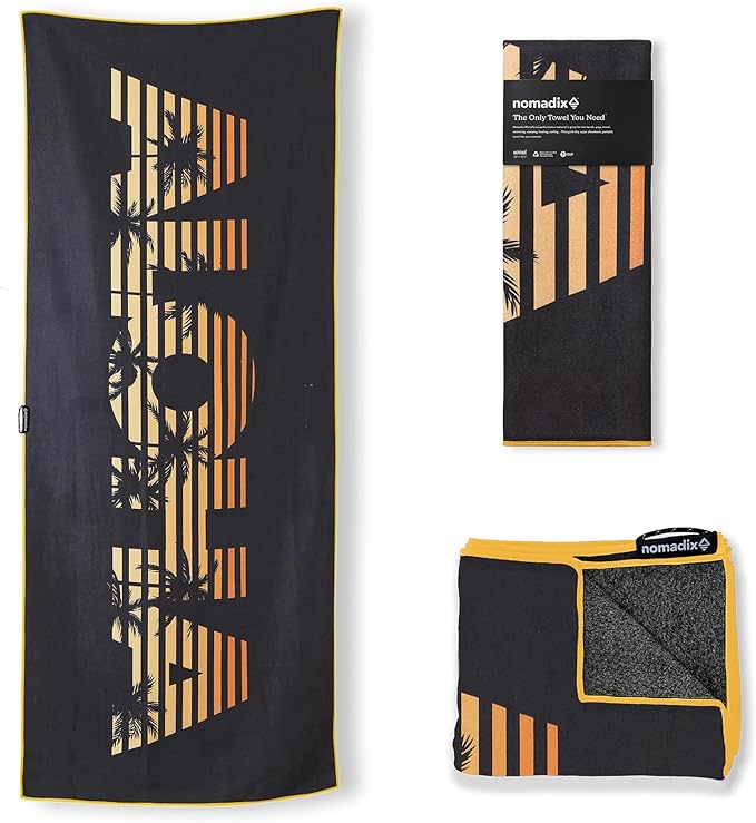Nomadix Original Towel - Perfect for Beach, Pool, Travel, Camping, Yoga - Made with Recycled Materials - Super Absorbent - Sand Resistant - Aloha Sunset - 72.5x30
