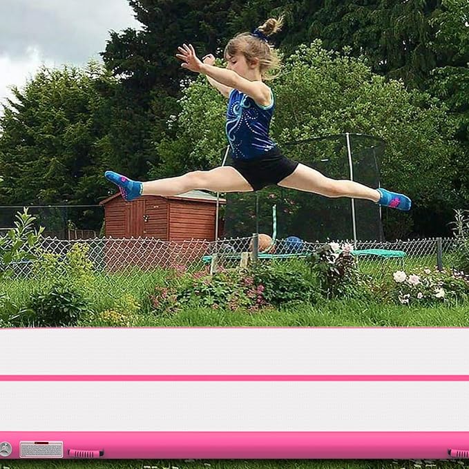 Air Mat Tumble Track, Gymnastics Mats Tumbling Track with Electric Air Pump for Home Use Cheerleading Training Kids Gym Yoga