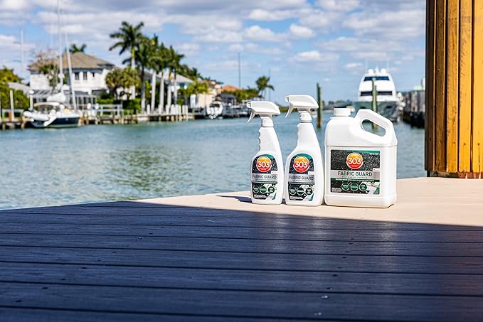 Restores water and stain resistance on boat covers, canvas, and marine fabrics.