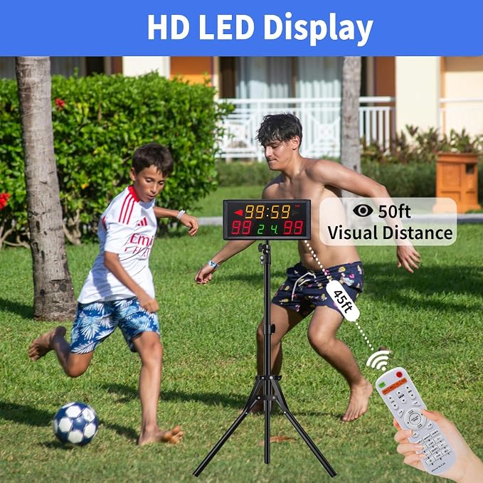 Portable Digital Scoreboard with Tripod,Multiple Sport Electronic Scoreboard with LED Display
