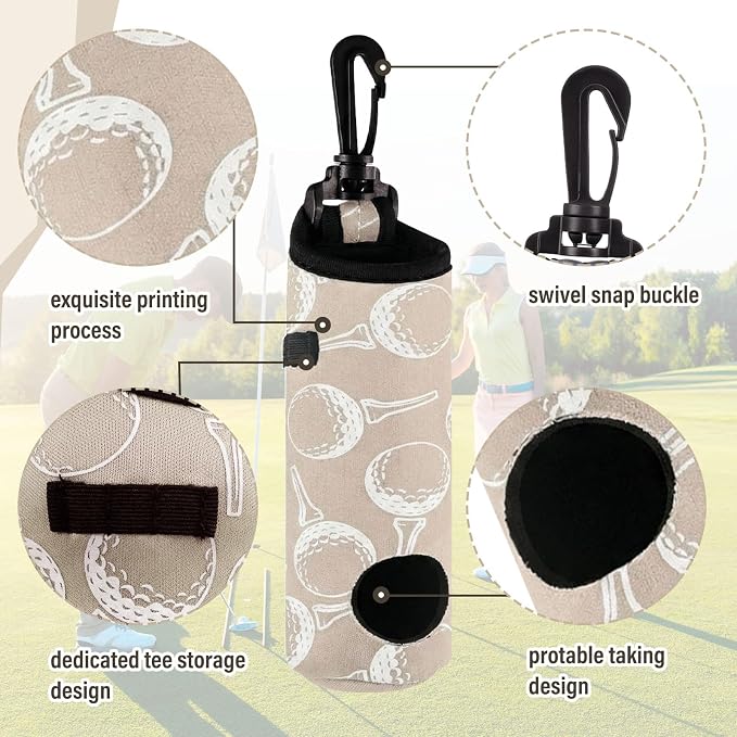 Liliful 12 Pcs Golf Accessories Kit, Include Golf Ball Bag with Hook Towel Tees Magnetic Ball Marker Divot Tool Cleaner Brush for Women Man Gifts