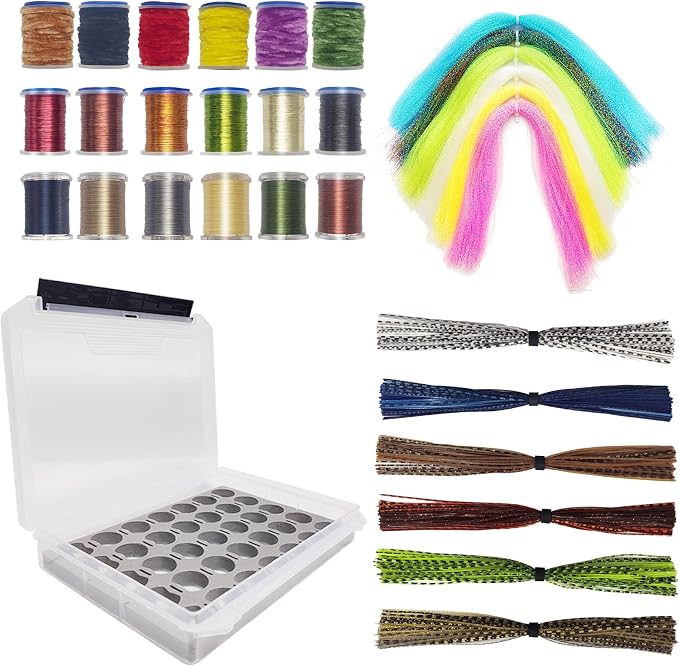 EUPHENG Fly Tying Material Kit for Beginners and Advanced Tiers – Complete System for Building Durable, Realistic Flies (PrimeTie FiberBox)