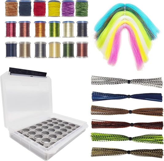EUPHENG Fly Tying Material Kit for Beginners and Advanced Tiers – Complete System for Building Durable, Realistic Flies (PrimeTie FiberBox)