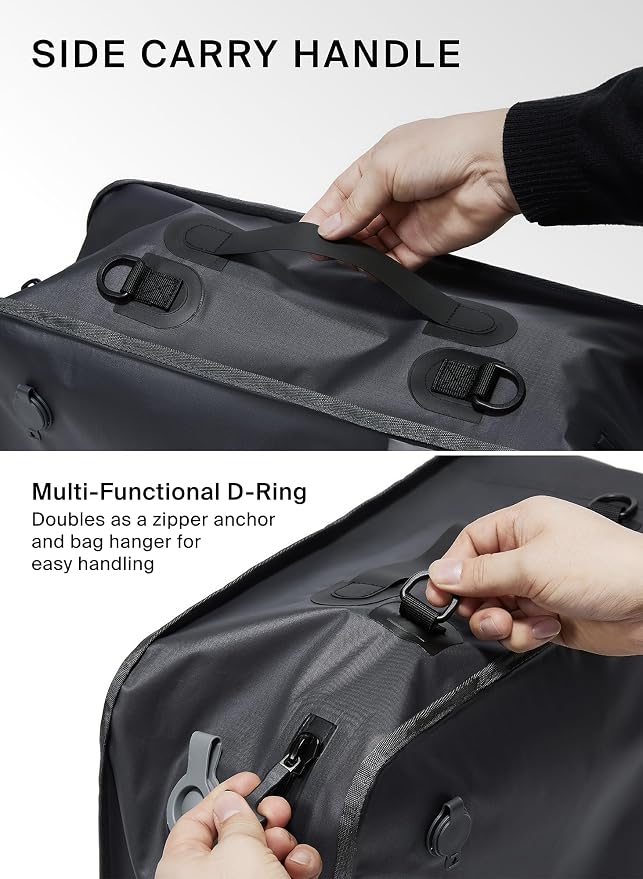 Black Voyage Reusable Vacuum Compression Travel Bag for Carry-On Suitcase and Backpack, Recycled IPX8 Waterproof Space Saver Vacpack (1-Pack, 21L - No Pump)
