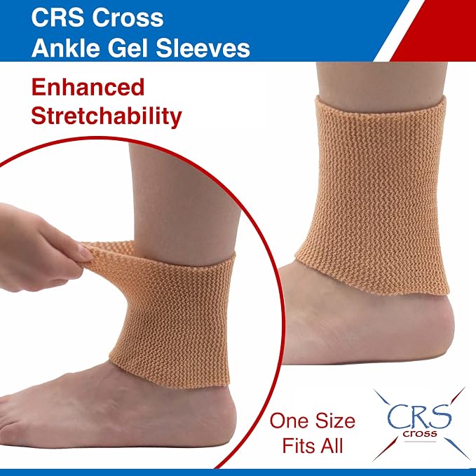 CRS Cross Ankle Gel Sleeves (2 Sleeves) Figure Skating Socks (2 Pairs) Blade Blue