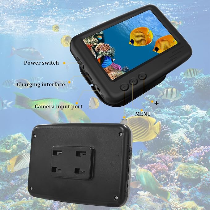 Underwater Fishing Camera, 4.3 Inch LCD, Infrared Night Vision, Wide Angle IP68 Waterproof Portable Fish Camera for Ice, Lake, Boat & Kayak Fishing