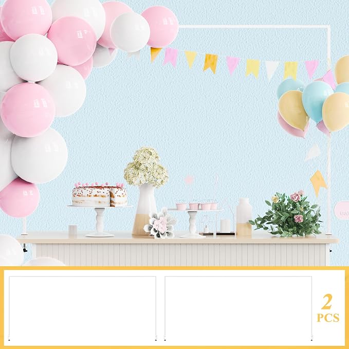 Putros Over The Table Rod Stand with Clamps White 13"-42'' Tall 29"-98" Length Set of 2 Adjustable Metal Table Hanging Rod Stand for Party Wedding Anniversary Christmas Decoration