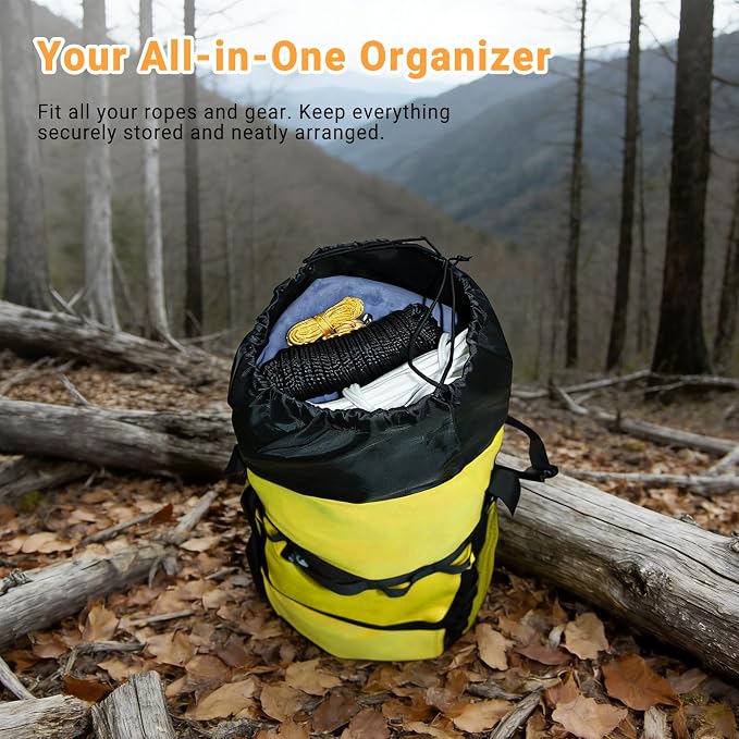 Climbing Rope Bag,Large Capacity Arborist Rope Storage Bag,Waterproof Oxford Tree Rock Climbing Rope Backpack,Outdoor Climbing Gear Storage Bag with Hand Straps