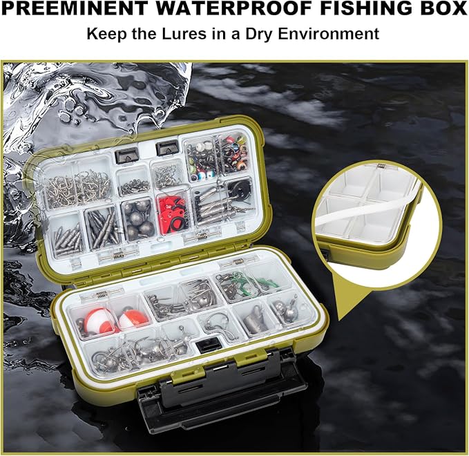 GOTOUR 128/209/240/265pcs Fishing Lures Kit with Tackle Box, All-in-1 Fishing Accessories Gear Set with Soft Lure, Minnow, Crankbait, Hooks, Sinkers, and Terminal Tackle Kit, Fishing Gifts for Men
