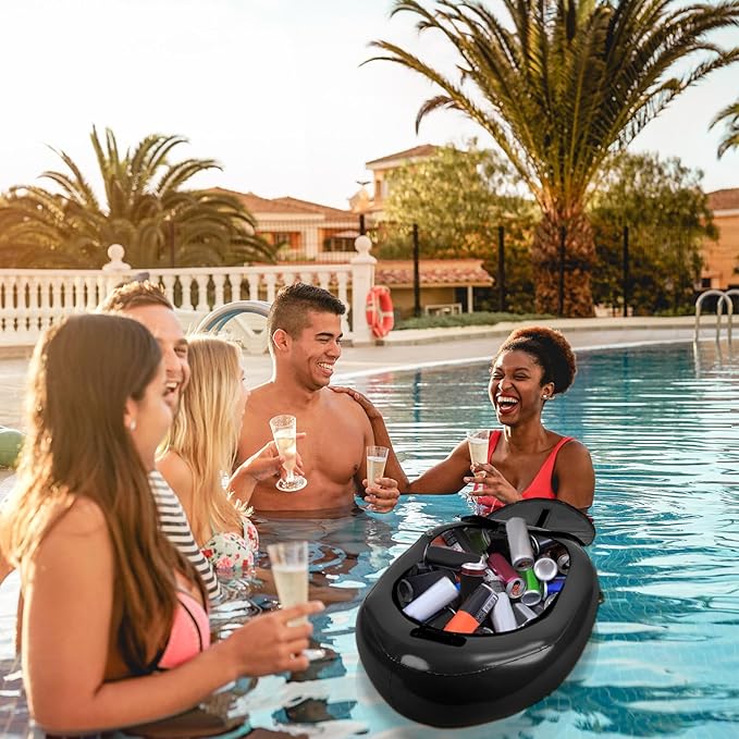 WILLBOND Inflatable River Floating Cooler Tow Behind, 38 Qt Insulated Heavy Duty PVC Kayak Floating Cooler with Handle for Outdoor Kayaking Rafting Boating Fishing and River Tubing