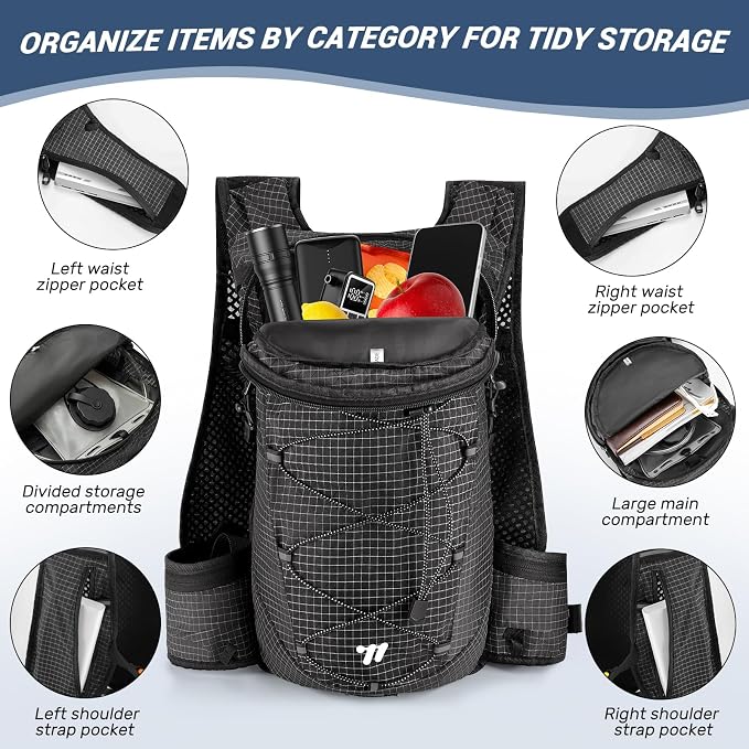 Lightweight Hydration Backpack with 2L Water Bladder Running Hydration Vest Backpack Specialized Hydration Pack for Cycling, Hiking, and Mountaineering