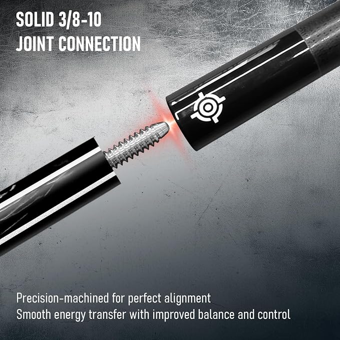 Series, Glass Fiber Pool Cue Stick, Uni-QR, 3/8-10, 5/16-18 Joint, Synthetic Leather Grip, 29" Glassfiber Shaft, 7-Layer Microfiber Tip