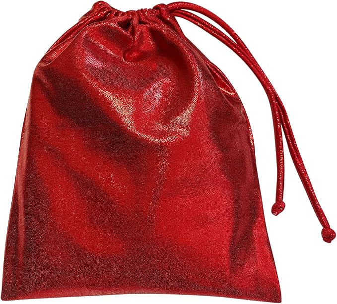 LIL'FOX 8"x10" Drawstring Gymnastics SMALL GRIP BAG 26x20cm - Lightweight Bag for Personal Equipment - Shiny Foil Rhinestones