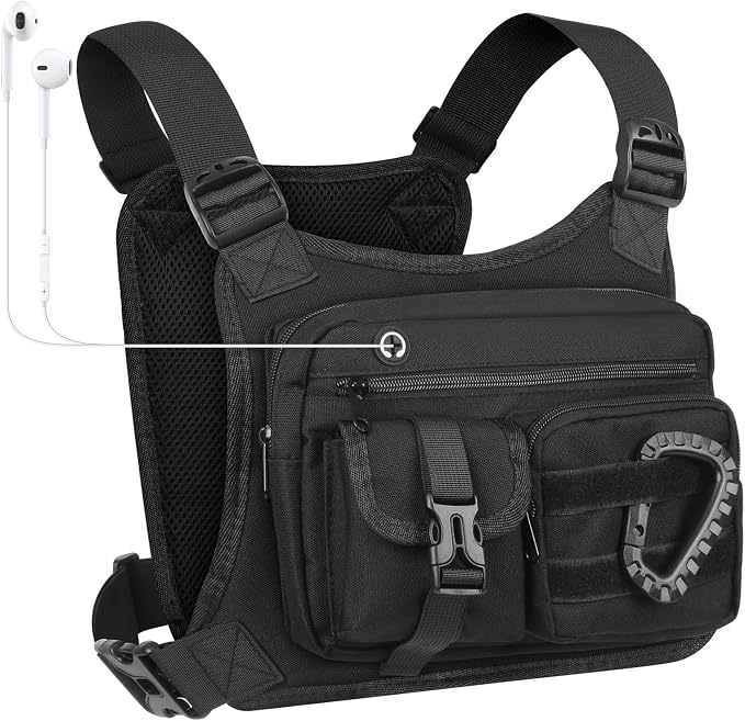 Chest Bag for Men Women, Lightweight Utility Running Chest Pack for Sports with Phone Holder for Sports Workout Jog