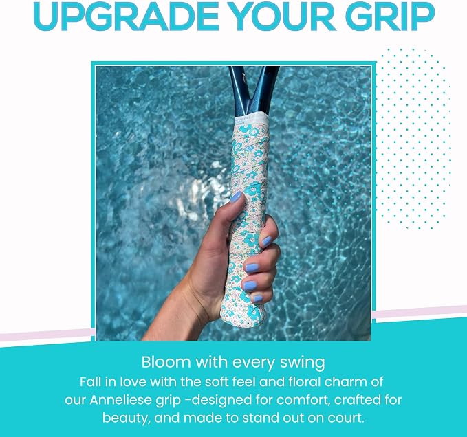 Tennis Tape & Dampener Set - 2 Tacky 45” Long x 0.98” Wide Racket Handle Overgrips & 1 Matching Ping Dampener
