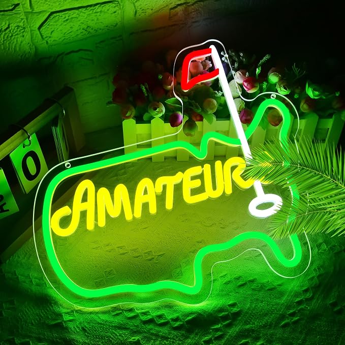 Golf Neon Sign for Wall Decor Golf LED Neon Sport Light for Man Cave | Dimmable Neon,Golfer Birthday Gifts,Led 5V USB Powered,Party,Office,Bedroom,Sport Bar Decor,Course Gym Wall Art,15.6*11.8in