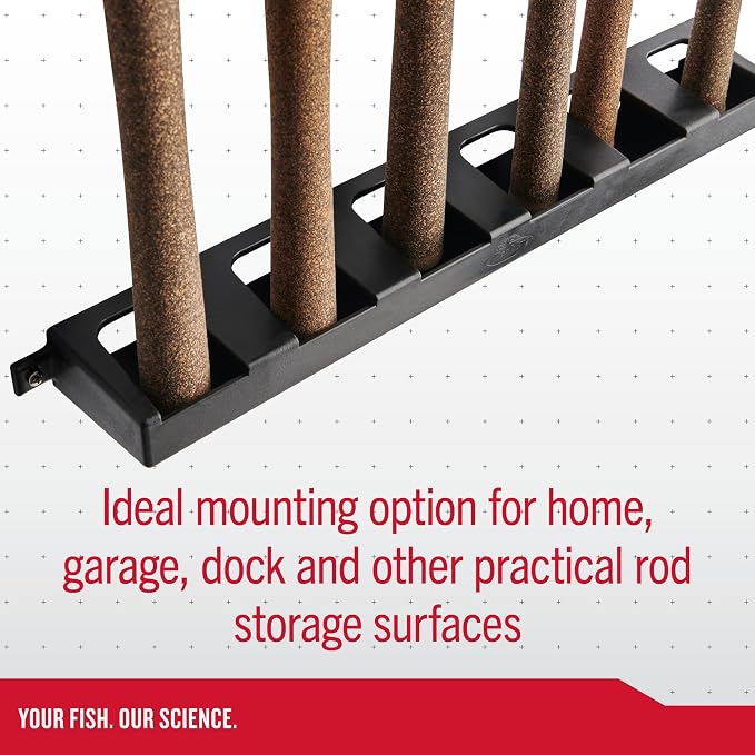 Berkley Vertical Fishing Rod Rack, Stores 6 Rods, Black, Soft Foam Grip Pads Protect Rod Finishes, Durable Construction, Easy to Mount with Common Tools