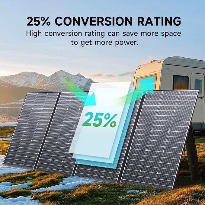 ALLPOWERS SP037 400W Portable Solar Panel with Adjustable Kickstand, High Efficiency Solar Cell, Foldable Solar Charger for Power Station, IP67 Waterproof for RV Camping Home Off-Grid Outdoor