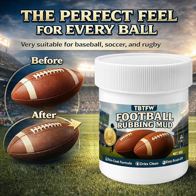 TBTFW 8oz Football Mud, Football Rubbing Mud, Increase Surface Friction and Improve Grip Control, Reduce Pitcher Errors