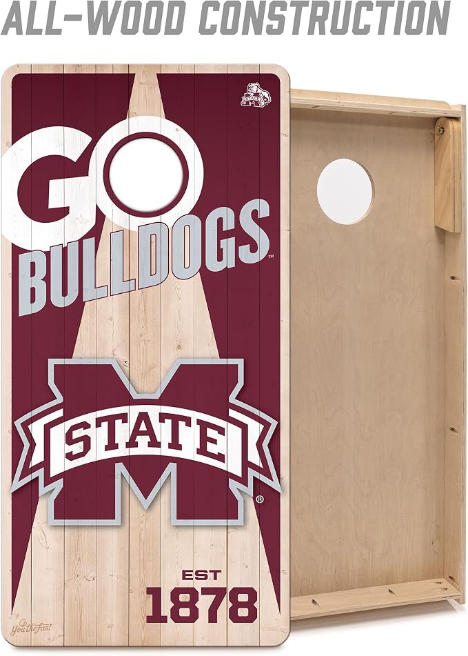 YouTheFan NCAA 2’ x 4’ Professional Wood Cornhole Game