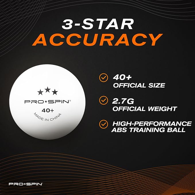 PRO-SPIN Ping Pong Paddles - High-Performance Set with Premium Table Tennis Rackets, 3-Star Ping Pong Balls, Compact Storage Case | Professional Quality Ping Pong Paddle Set | Indoor & Outdoor Games