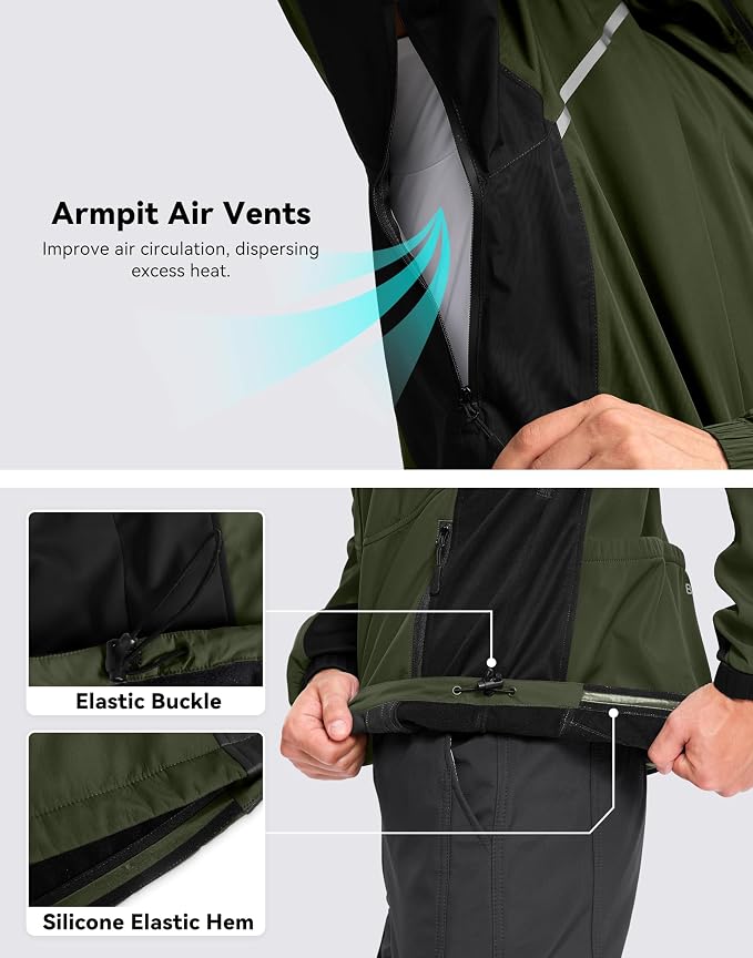 Bikewa Men's Winter Cycling Jackets Thermal Warm Water Resistant Bike Running Windproof Jacket