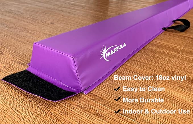 MARFULA Balance Beam - Folding Floor Gymnastics Equipment for Kids, Non Slip Base - 6 FT to 10 FT for Home Gym Use
