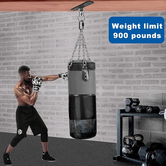 BeneLabel Ceiling Mount Swing Hanger with Bearing 900 LB Capacity Heavy Bag Hanger Stainless Steel Hanging Chair Mount 360° Swing Hardware for Aerial Silks, Punching Bag, Gymnast Ring