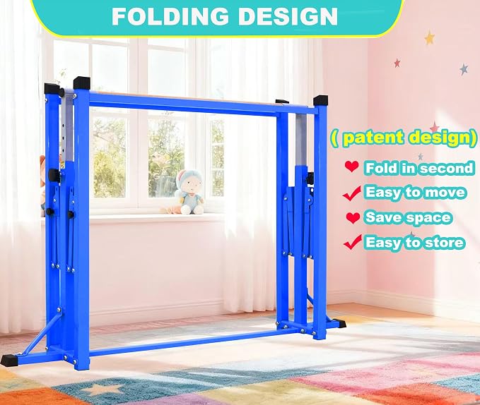 Marfula Gymnastic Bar For Kid and Teenage of 3-25, 5Ft/8 FT Base Length 4Ft Width 5Ft Adjust Height, Gymnastic Kip Bar For Gymnast, Gymnastic Training Equipment For Professional Training Home Club Use