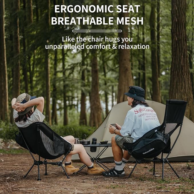 Naturehike Ultralight Camping Chair, Portable Backpacking Chair with Storage Bag, Lightweight Compact Collapsible Camp Chair
