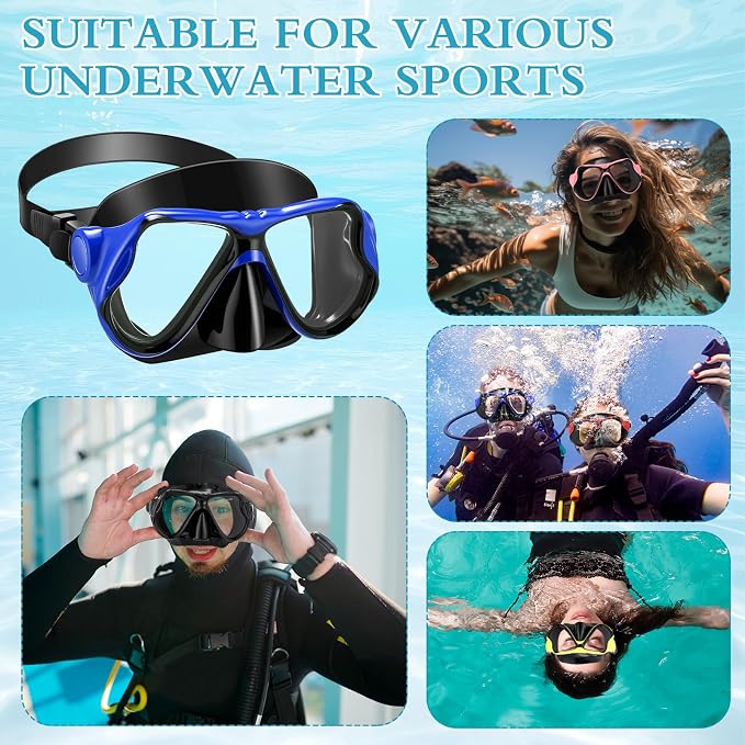 12 Pcs Snorkeling Goggles for Adults Scuba Diving Mask Anti Fog Dive Mask Snorkeling Gear for Men Women Panoramic Swimming Goggles with Nose Cover for Diving, Swimming
