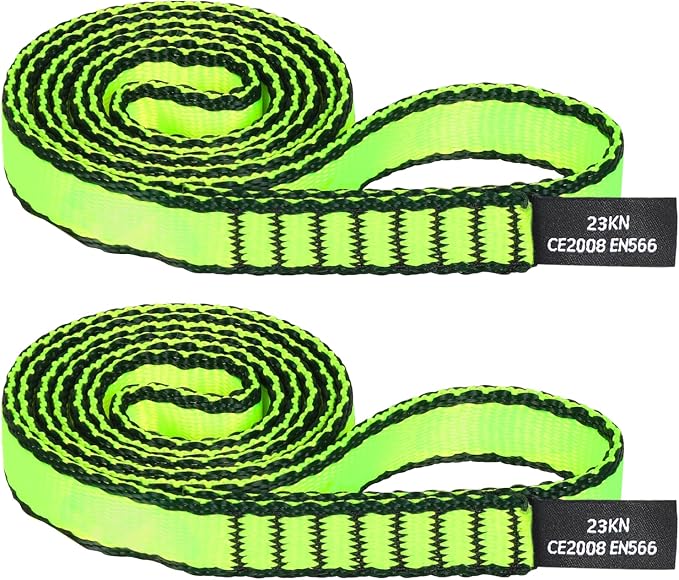 18MM Nylon Climbing Sling Runner - 23KN CE2008/EN566 Certified Outdoor Climbing Webbing for Rock Climbing, Rappelling, Mountaineering, Swing Gear, Outdoor Adventures & Emergency Anchoring