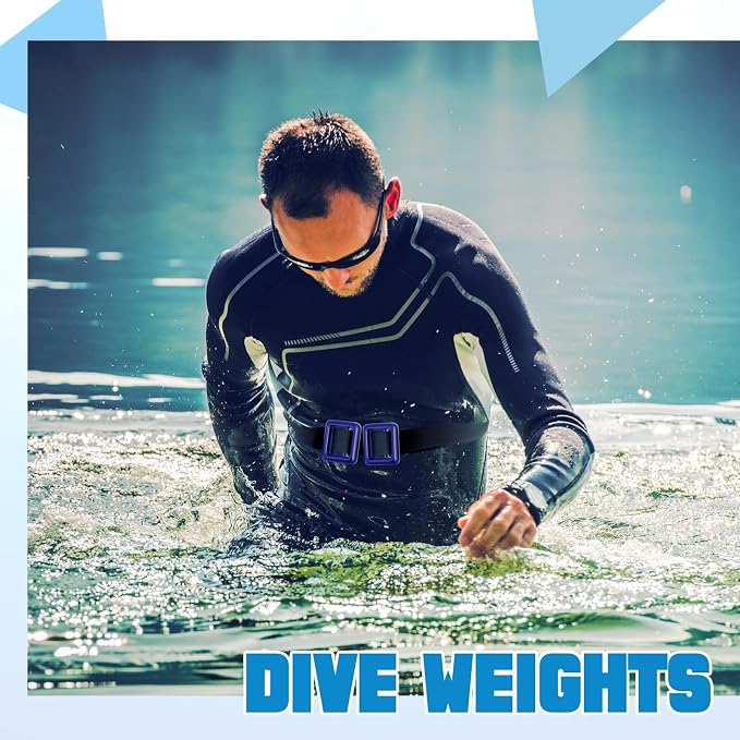 Tellegloww 4 Pcs Dive Weights Belt for Scuba Diving Coated Dive Weights Nylon Dives Belt with 1 Metal Quick Release Buckle for Free Diving Spear Fishing