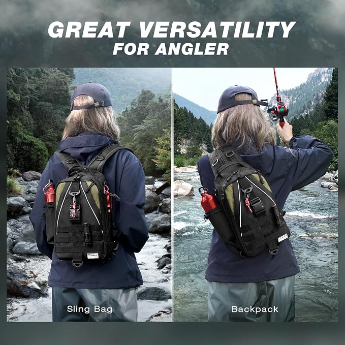 Ghosthorn Fishing Backpack with Tackle Boxes Fish Lip Gripper Pliers Lures Waterproof Tackle Bag with Rod Holder Fishing Gear