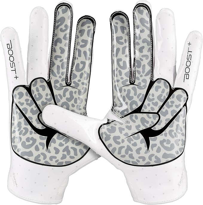 Grip Boost Football Gloves - Peace Stealth 6.0 Boost Plus Sticky Technology - Adult and Youth Football Gloves for Wide Receiver - Men's and Boys Sizes