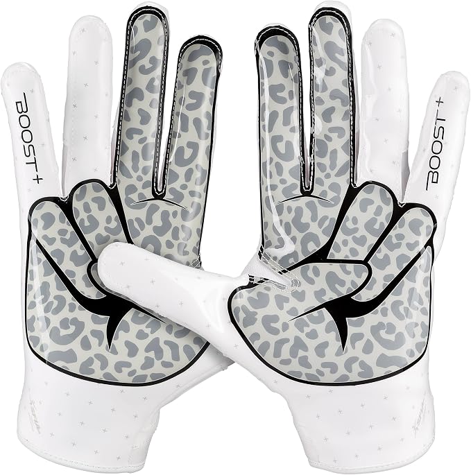 Grip Boost Football Gloves - Peace Stealth 6.0 Boost Plus Sticky Technology - Adult and Youth Football Gloves for Wide Receiver - Men's and Boys Sizes