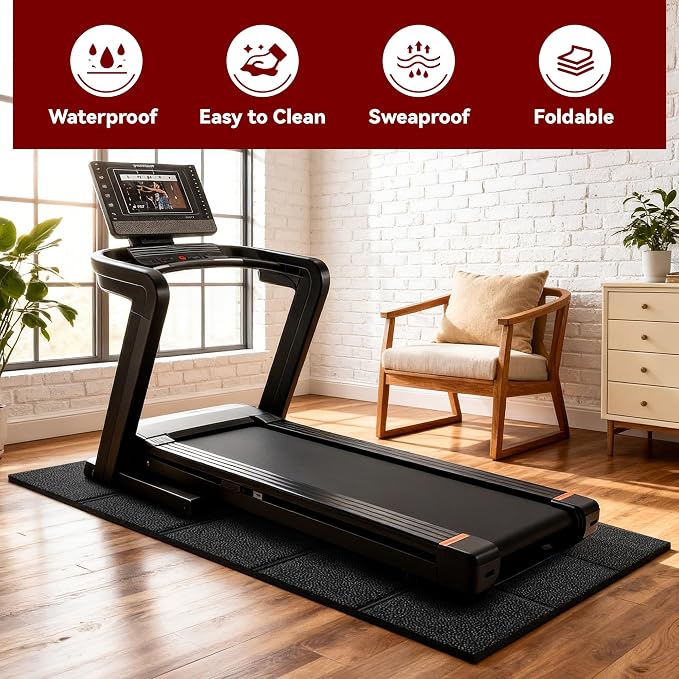 Treadmill Mat – 79" x 39", Non-Slip Walking Pad Mat for Carpet Floors & Hardwood, Shock Absorbing Exercise Mat & Under Treadmill Mat for Floor Protection in Home Gym